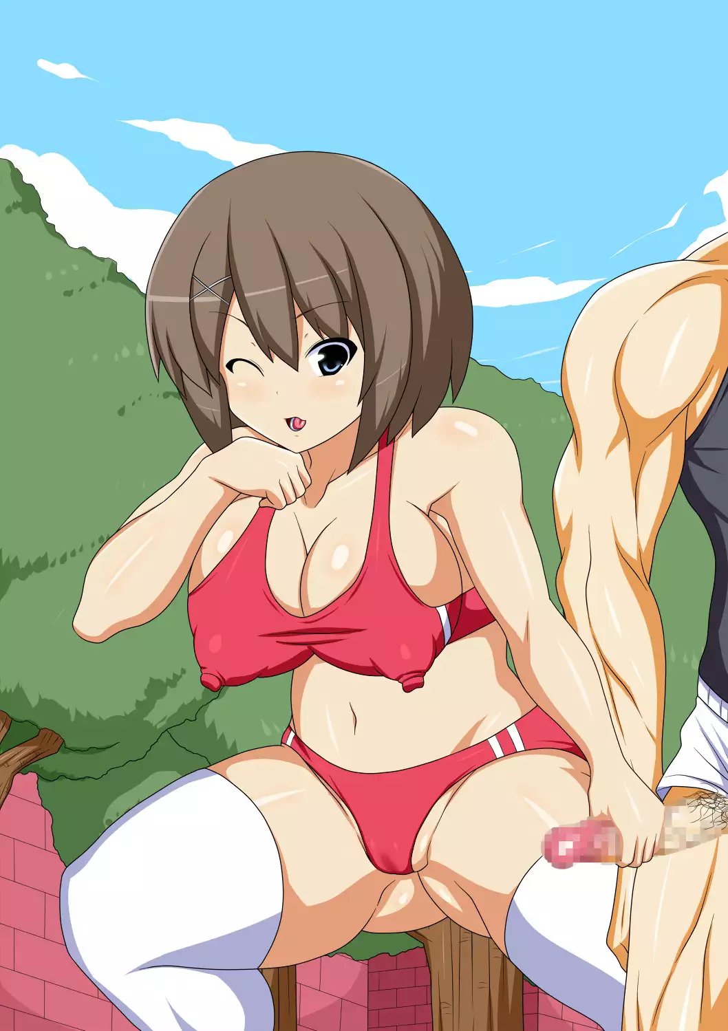 Me no Mae de Uwaki Shitekureru Sukebe Muchimuchi Kanojo Juujun Maya