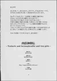 (Reitaisai 10) [Happiness Milk (Obyaa)] Nikuyokugami Gyoushin - tentacle and hermaphrodite and two girls - (Touhou Project)