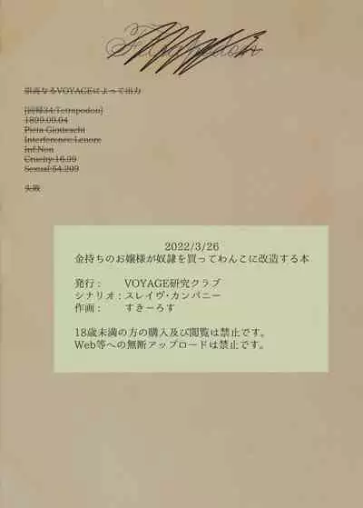 Kanemochi no Ojou-sama ga Dorei o Katte Wanko ni Kaizou suru Hon