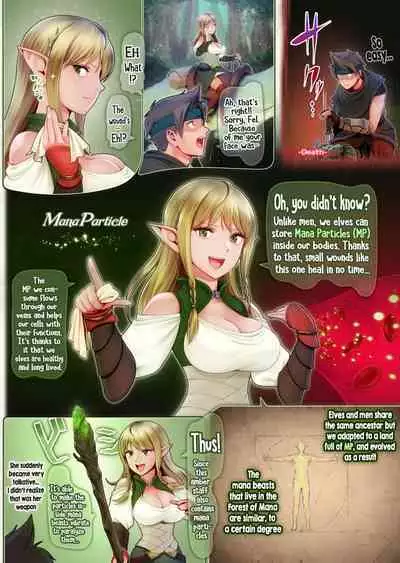 [Horiishi Horuto] Fel to Mana no Mori -Taieki de Tairyoku Kaifuku sasetekureru Bakunyuu Healer Elf- | Fel and the Forest of Mana -The big titty elf healer recovers my stamina with her bodily fluids- [English]