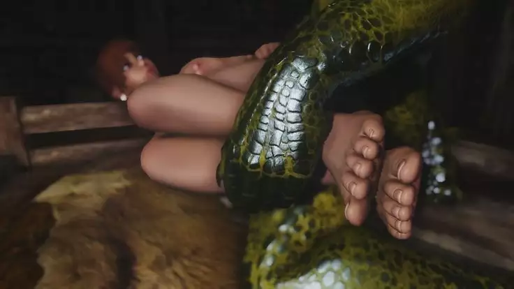 Skyrim Dragon-Whore and Argonian