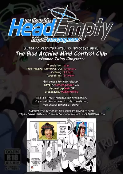 [Futsu-no-Tapioca-Yasan (Futatsuno-Peanuts)] BluArch Saimin-bu 2 ~Saiba Midori & Momoi Hen~ | The Blue Archive Mind Control Club ~Gamer Twins Chapter~ (Blue Archive) [English] [head empty] [Digital]