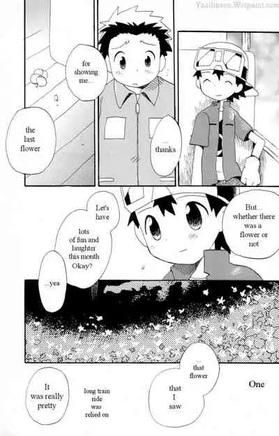 (HaruCC8) [KuruGuru DNA (Hoshiai Hilo)] Hana mo Arashi mo Fumikoete | To Overcome Flowers and Storms (Digimon Frontier) [English] [yaoihaven]