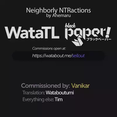 [Ahemaru] Gokinjyo NTR Dukiai | Neighborly NTRactions (ANGEL Club 2020-11) [English] [WataTL + Black Paper] [Digital]