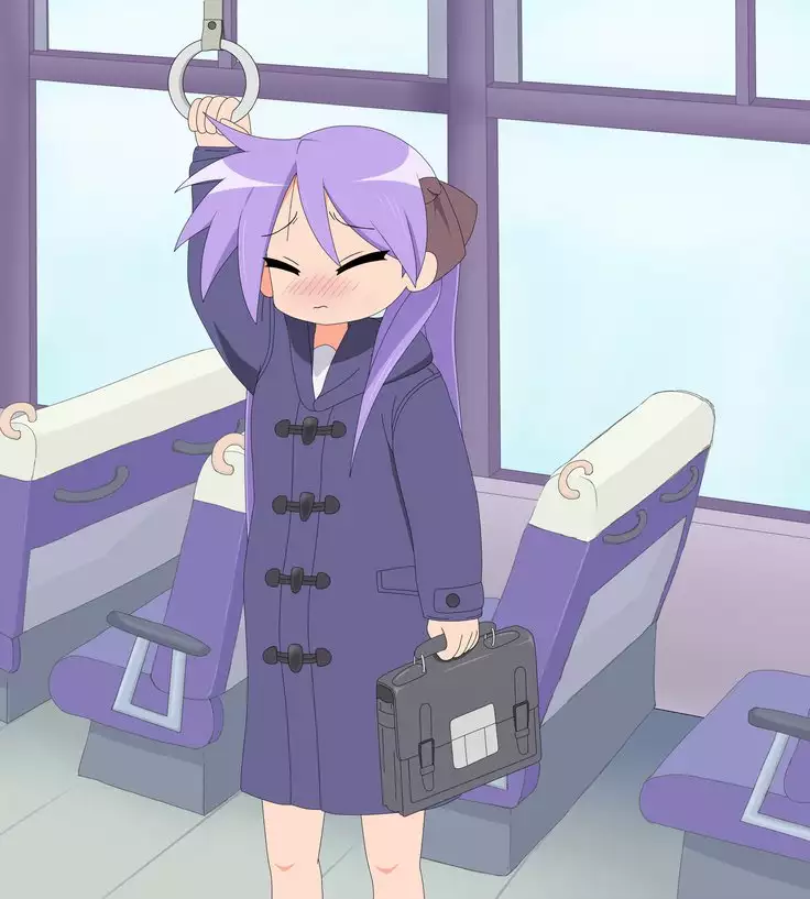 Kagami goes to shcool wearing diaper